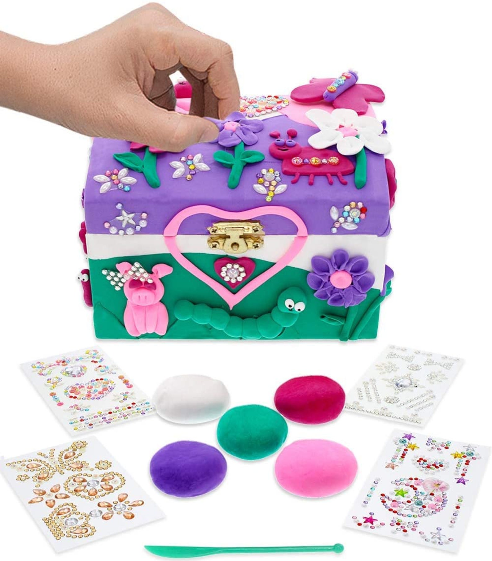 Kids Jewelry Box for Girls Creative Craft Kit with Wooden Etsy