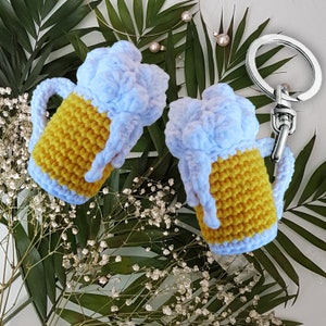 Crochet Pattern Beer Mug Amigurumi EN/DE, PDF 3D Beer Glass Valentinstag Crochet Pocket Hug ecofriendly Gifts Ideas For Men keychain crochet