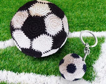 かぎ針編みのサッカーボール編みぐるみ（2サイズ）、PDFエコ