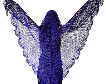 Triangle Shawl Crochet Pattern EN/DE, PDF Shawl 210 cm x 130 cm, Crochet Shawl with Spider Border, diy Shawl Step by Step, Bandana Pattern