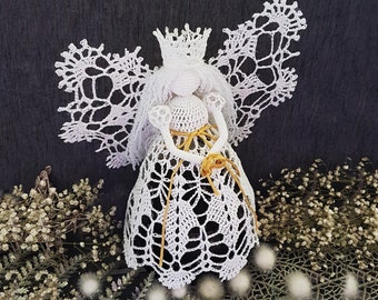 Christmas Angel Crochet Pattern engl.: PDF Full Description with crochet charts, photos and DIY videos – 10'' | 100% ecological materials