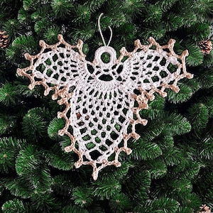 Christmas Angel Crochet Pattern Flat 2D EN/DE: PDF Christmas Decoration Crochet, Crochet Angel, Religious Bookmark Christmas Tree Decoration