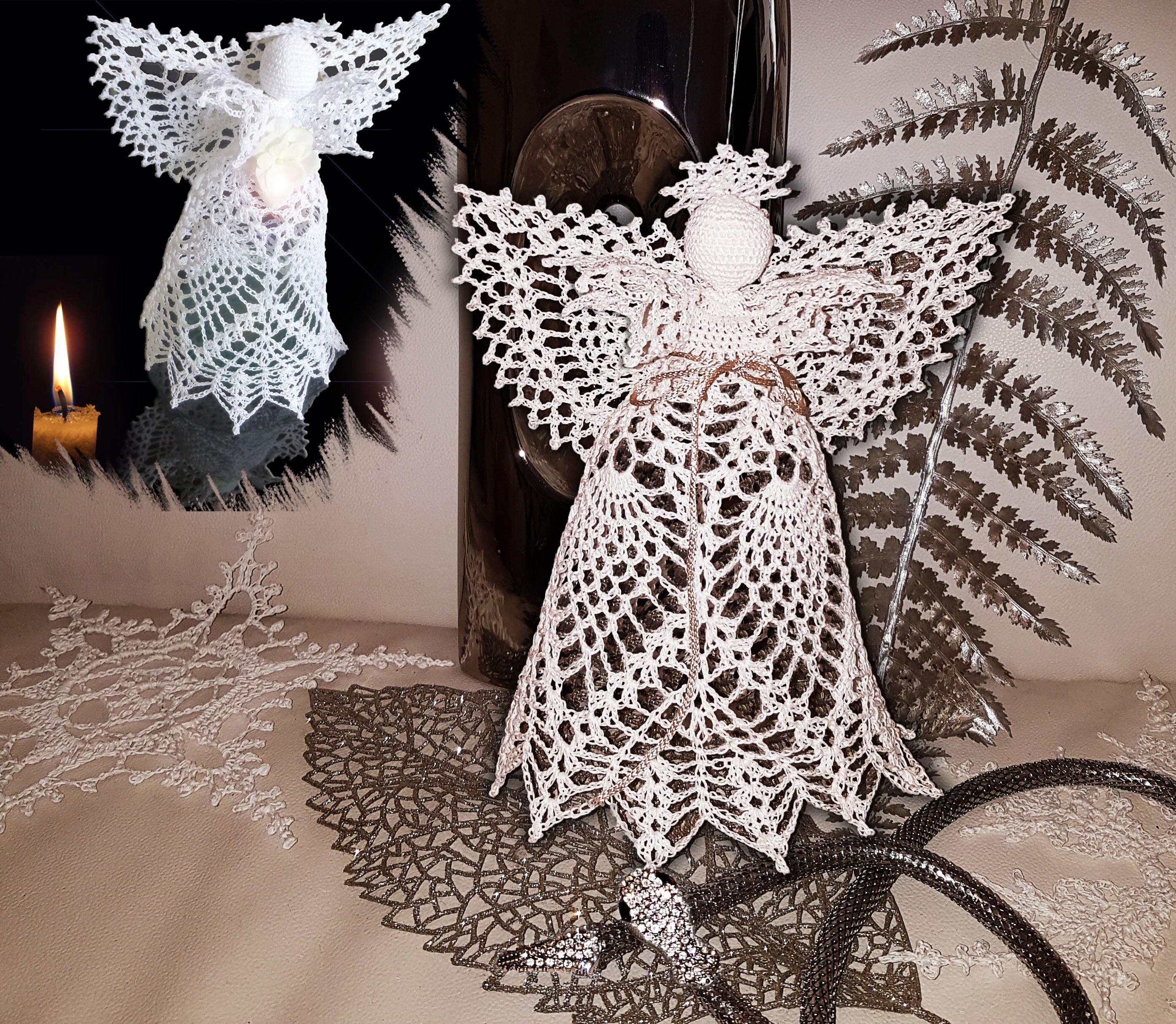 Set Uncinetto Per Angelo Fai-da-te, Ornamento In Lana Resistente Allo Sbiadimento, Per Natale E Compleanni