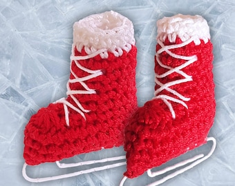 Crochet pattern ice skates amigurumi EN/DE, PDF Eco-Friendly Key chain, figure skates crochet, hockey skates Diy, sport Accessory gift