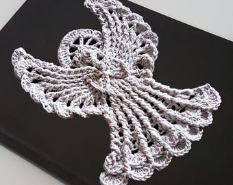 Relief muster Angel Crochet Pattern 8'' PDF DE/EN: Gift for Christmas, Guardian Angel, Flat 2D Diy Angel crochet, Handmade Angel Decoration.