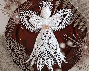 Angel Crochet Pattern EN/DE: PDF Lace Guardian Angel 10'' tree topper.