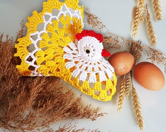Easter Chicken 20cm Crochet Pattern EN/DE: PDF Easter Decor, Gifts eco friendly.