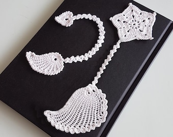 Bookmark angel Wing in 2 sizes with Star or Heart Crochet Pattern 2 PDFs De/En: PDF key chain, Tunisian Crochet