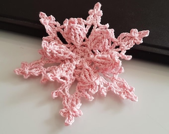 Beautiful relief pattern snowflake EN/DE: PDF Christmas tree ornaments, Christmas decoration, ice crystal lace, Christmas gift ecological