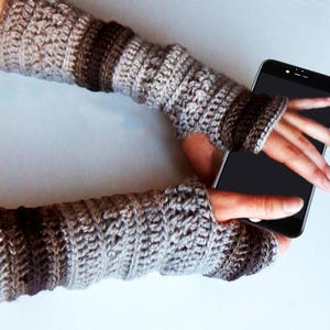Crochet Pattern for Long Arm Warmers 25 cm EN/DE: PDF description Wrist Warmers, diy Women's Handwarmers, Fingerless Gloves, Winter gloves