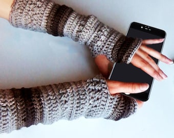 Crochet Pattern for Long Arm Warmers 25 cm EN/DE: PDF description Wrist Warmers, diy Women's Handwarmers, Fingerless Gloves, Winter gloves