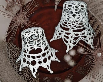 2 Lace Bells Crochet Pattern EN/DE: PDF Description Vintage, Christmas Tree Decor Diy, Unique Ornament Crochet Bells 8-10 cm