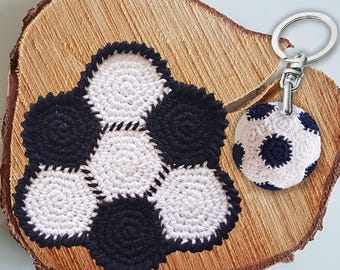Crochet Pattern Soccer ball Coaster Amigurumi & Key chain Soccer ball EN/DE, pdf Sports Accessory, UEFA 2026 Gift