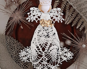 Christmas Angel Crochet Pattern EN/DE: PDF Guardian Angel 12'' tree topper.
