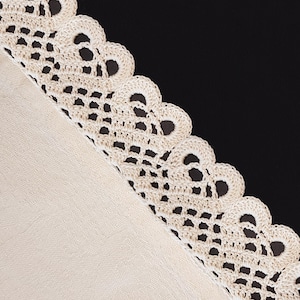 Decorative Lace Ribbon "Hearts" Crochet Pattern EN/DE: PDF Border for decor kitchen towels, Vintage Crocheted Trim, lace edging