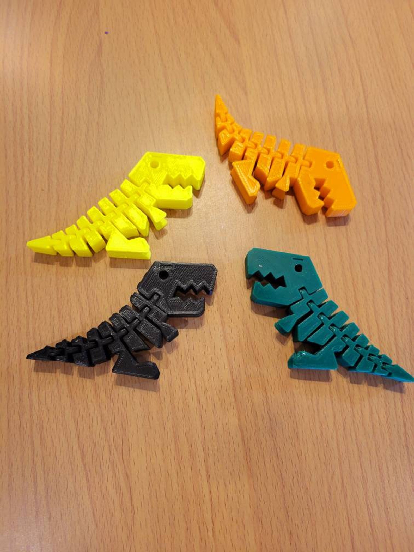 3D Printed Articulated Trex Keychain Etsy