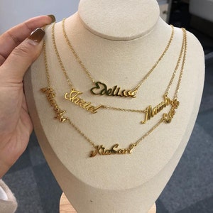 18K Gold Plated Personalized Name Necklace image 1