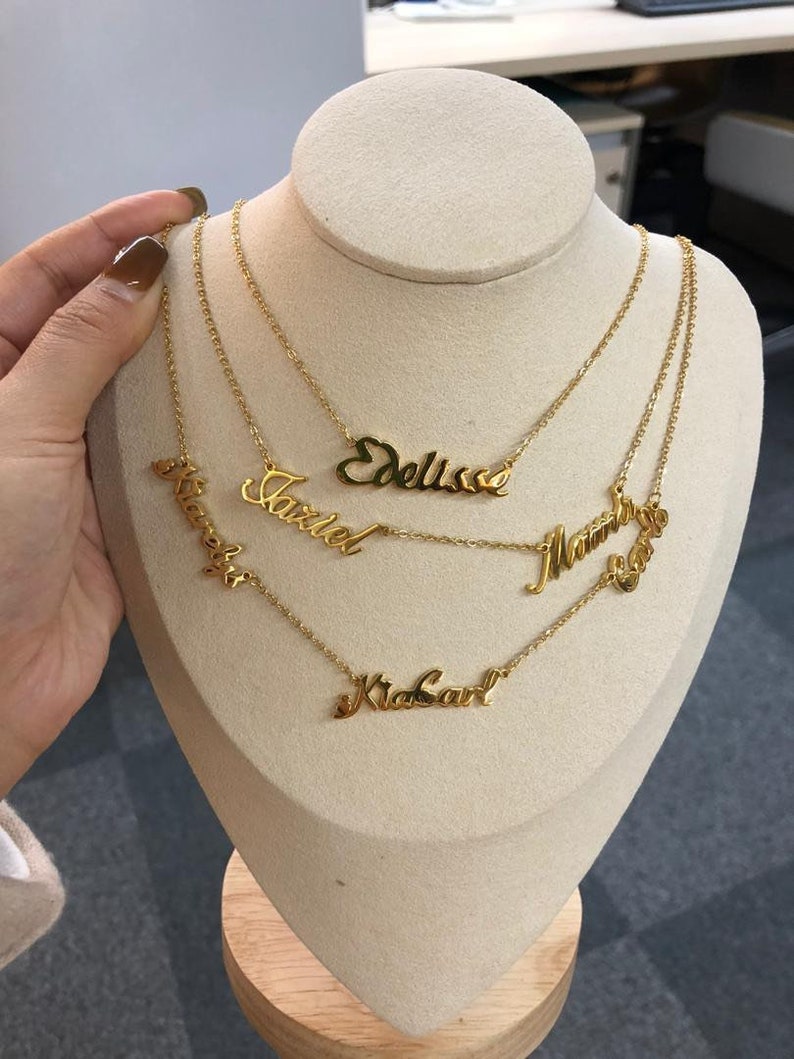 18K Gold Plated Personalized Name Necklace image 1