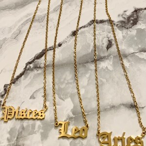 18K Gold Plated Zodiac Necklace Grand Rising Necklace image 2