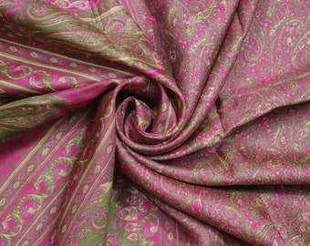 Vintage Printed Silk Saree 5 Yard: Recycled Indian Fabric