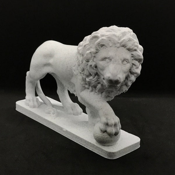 Lion and Ball Statue Etsy