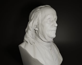 Benjamin Franklin | Many Sizes & Colors | 3D Printed and Hand Finished Bust | Ben Franklin Bust | Benjamin Franklin Statue | Home Decor