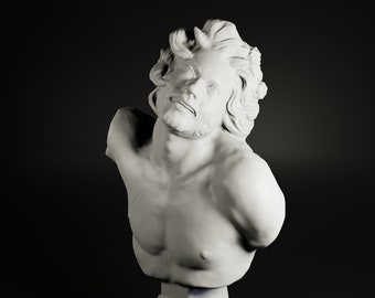 Bust of a Drunken Satyr | Many Sizes & Colors | 3D Printed and Hand Finished Satyr Torlonia Bust