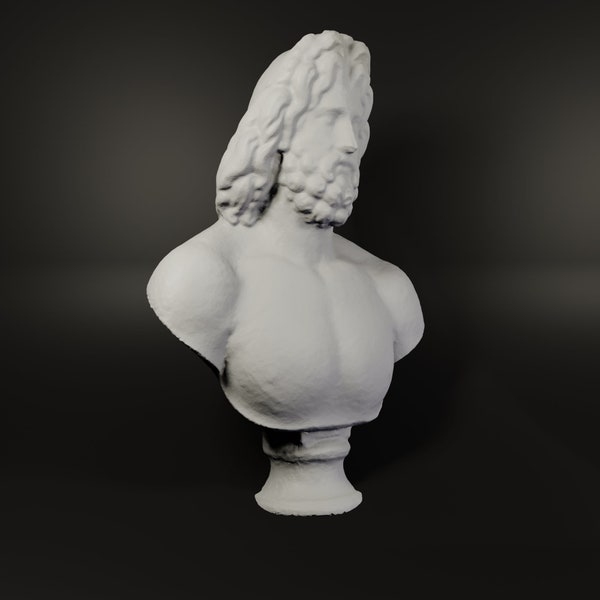 Colossal Zeus Bust | Many Sizes & Colors | 3D Printed and Hand Finished Zeus Statue | Zeus Figurine | Zeus Statuette | Home Decor