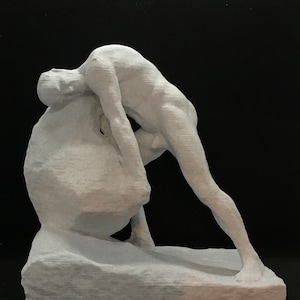 Sisyphus Statue Many Sizes & Colors 3D Printed and Hand Finished Sisyphus and the Boulder Statue Sisyphos Pushing Rock Up Hill Statue image 1