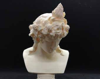 Antinous as Dionysus Bust | Many Sizes & Colors | 3D Printed and Hand Finished Statue  | Greek God of Grape Harvest and Winemaking Statuette