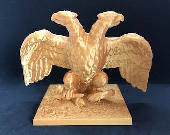 Double Headed Eagle Statue / Two Headed Eagle 3D Print / Royal Eagle Statuette / Bird Statue