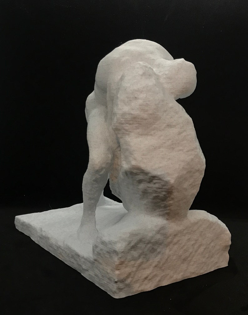Sisyphus Statue Many Sizes & Colors 3D Printed and Hand Finished Sisyphus and the Boulder Statue Sisyphos Pushing Rock Up Hill Statue image 7