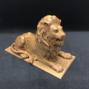 Laying Lion | Many Sizes & Colors | 3D Printed and Hand Finished Statue