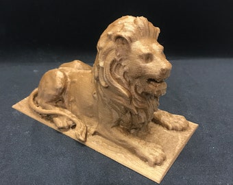 Laying Lion | Many Sizes & Colors | 3D Printed and Hand Finished Statue