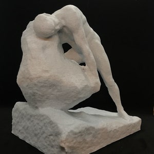 Sisyphus Statue Many Sizes & Colors 3D Printed and Hand Finished Sisyphus and the Boulder Statue Sisyphos Pushing Rock Up Hill Statue image 6