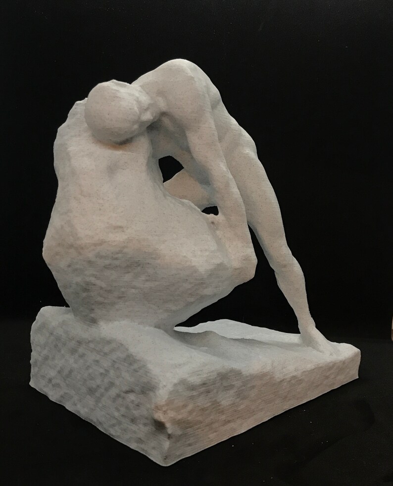 Sisyphus Statue Many Sizes & Colors 3D Printed and Hand Finished Sisyphus and the Boulder Statue Sisyphos Pushing Rock Up Hill Statue image 6