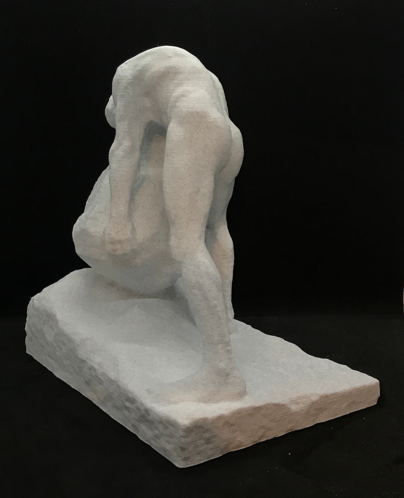 Sisyphus Statue Many Sizes & Colors 3D Printed and Hand Finished Sisyphus and the Boulder Statue Sisyphos Pushing Rock Up Hill Statue image 10
