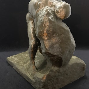 Sisyphus Statue Many Sizes & Colors 3D Printed and Hand Finished Sisyphus and the Boulder Statue Sisyphos Pushing Rock Up Hill Statue image 5