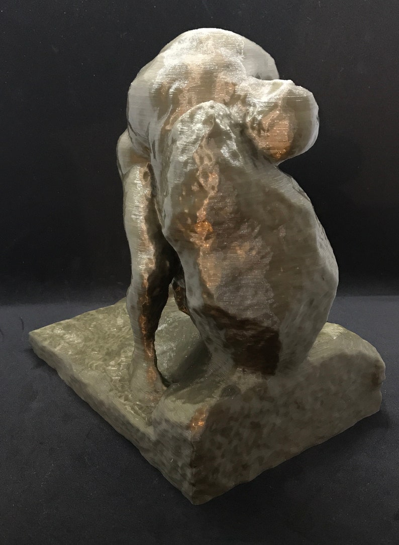 Sisyphus Statue Many Sizes & Colors 3D Printed and Hand Finished Sisyphus and the Boulder Statue Sisyphos Pushing Rock Up Hill Statue image 5