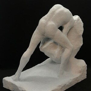 Sisyphus Statue Many Sizes & Colors 3D Printed and Hand Finished Sisyphus and the Boulder Statue Sisyphos Pushing Rock Up Hill Statue image 9