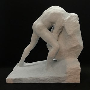 Sisyphus Statue Many Sizes & Colors 3D Printed and Hand Finished Sisyphus and the Boulder Statue Sisyphos Pushing Rock Up Hill Statue image 8