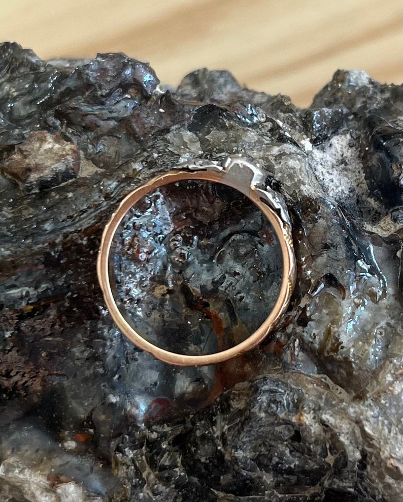 Alter Ring aus dem 19. Jahrhundert aus 18 Karat Roségold, Platin und Diamant Bild 7