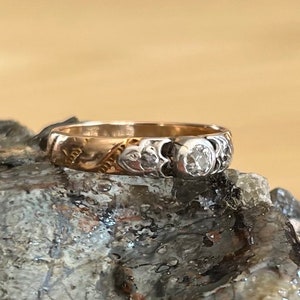 Alter Ring aus dem 19. Jahrhundert aus 18 Karat Roségold, Platin und Diamant Bild 4