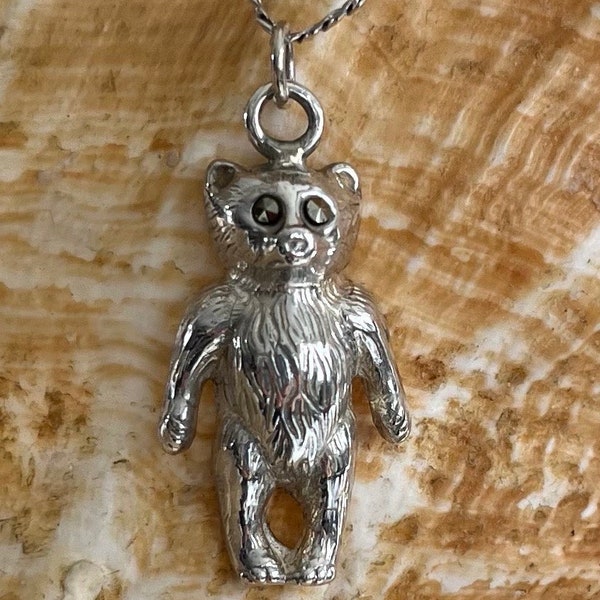 pendentif ancien Teddy bear argent debut 20 èmè siècle