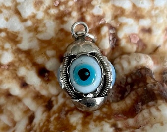 Rare old Victorian protective pendant from the end of the 19th century in silver