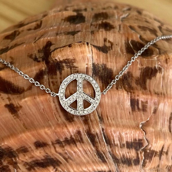 bracelet peace vintage en or 18k et diamants