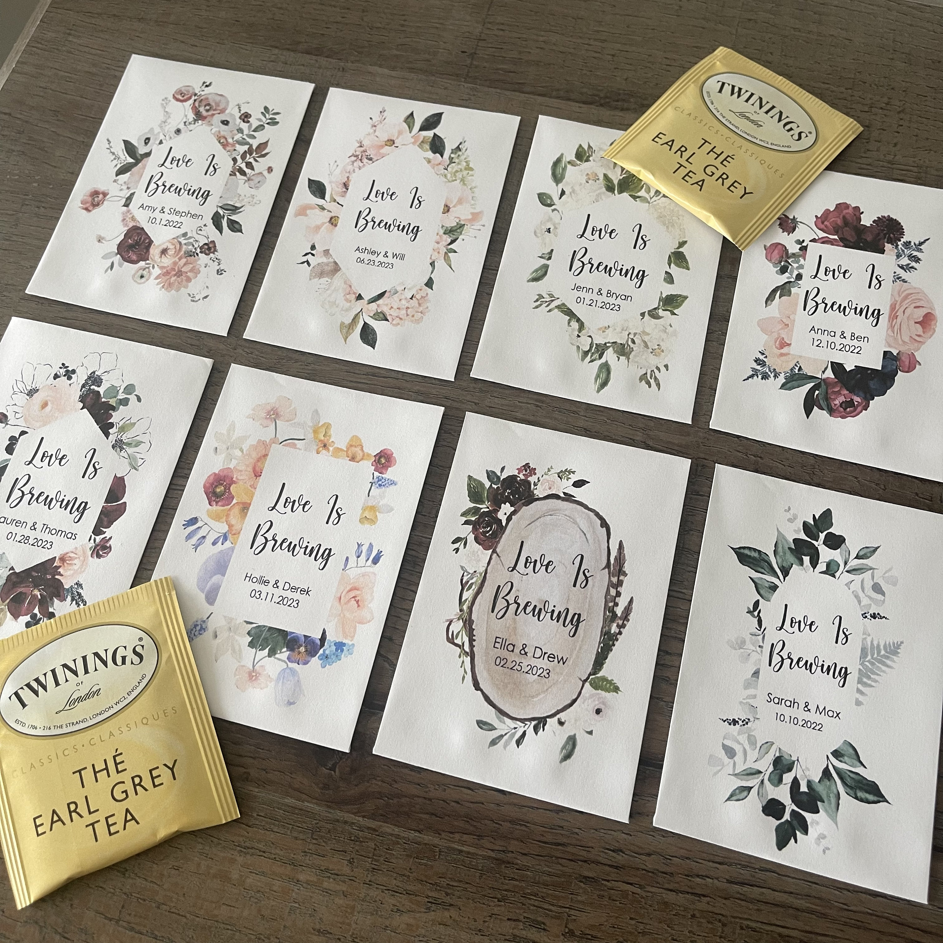 Tea Wedding Favors Personalized Tea Bag Favors Love is Etsy