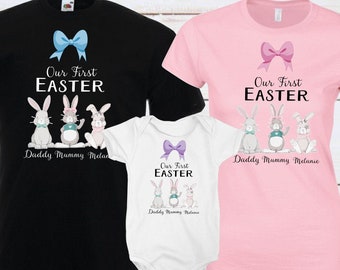 Single Sketched Rabbit Easter Shirt SILK SCREENED quality soft shirt Easter Gift Family Matching Shirts
