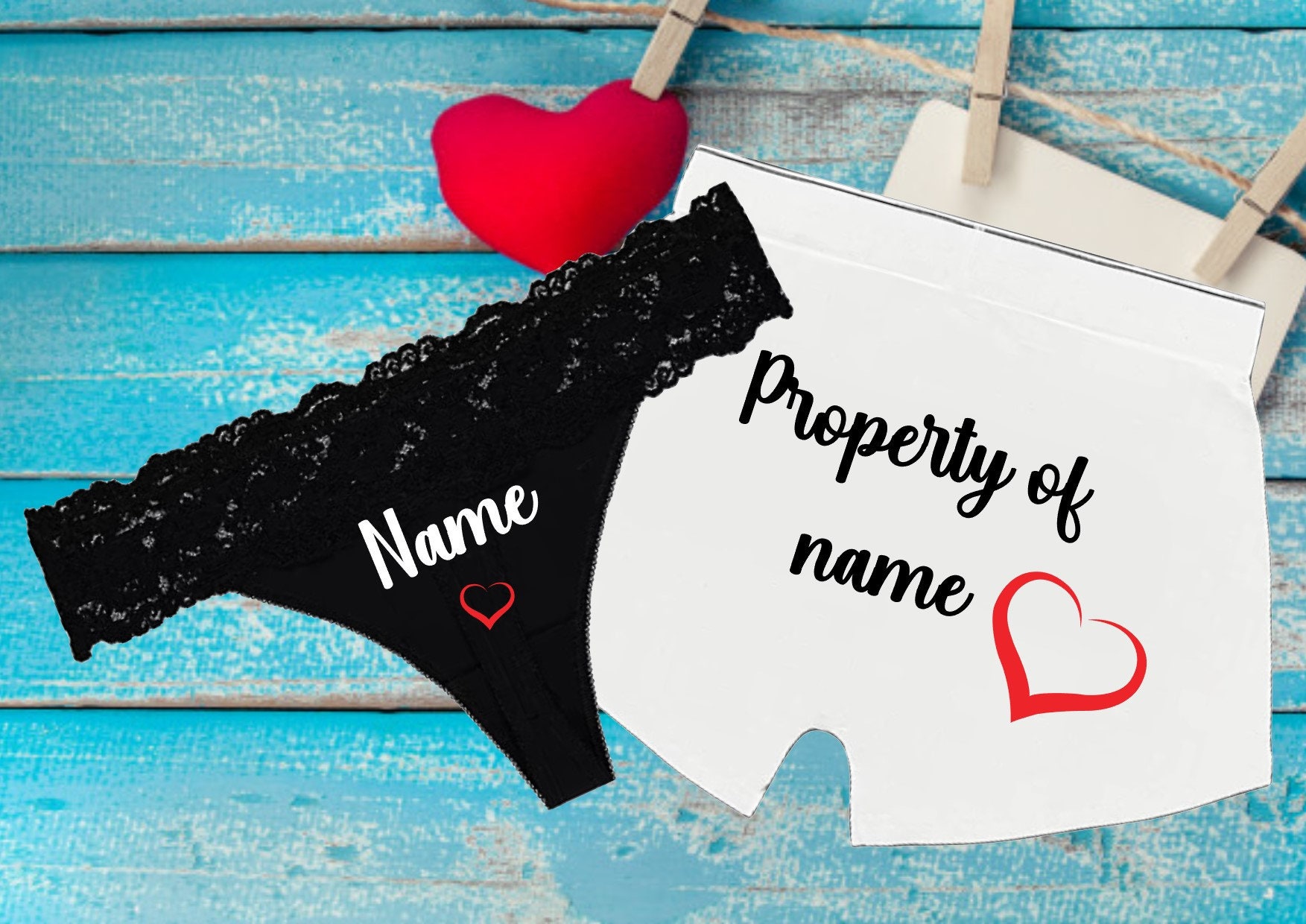 Valentines day sexy underwear Property of Gift for her/him Etsy