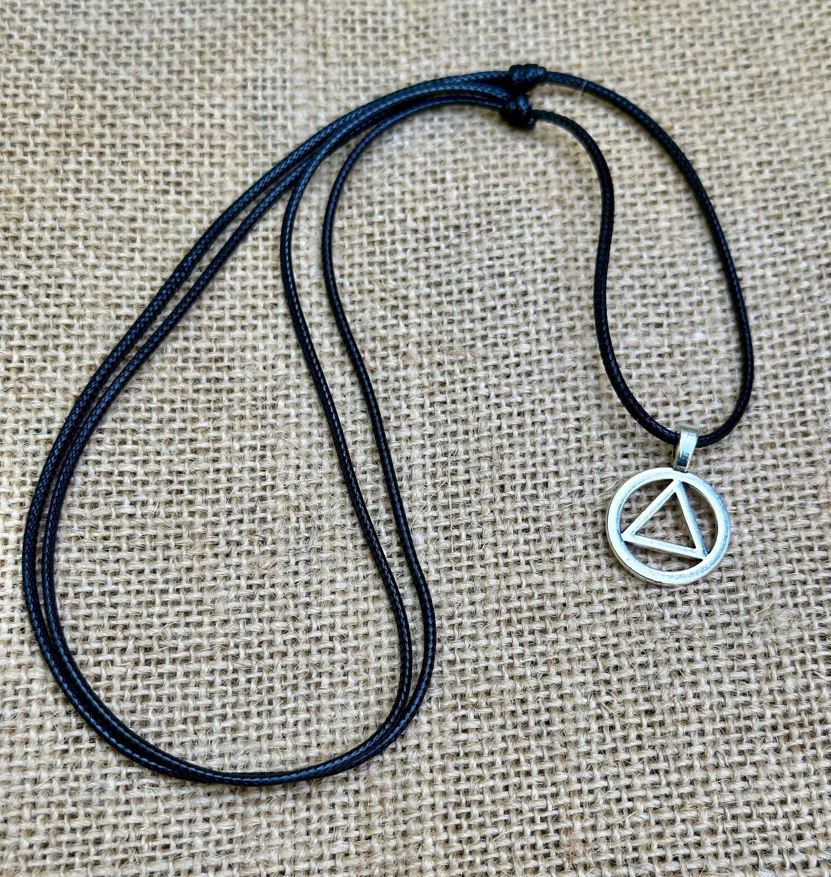 アクセサリー ArguE CultureE Triangle logo necklace Recovery Symbol Necklace-aa Symbol Pendant-circle Triangle Pendant